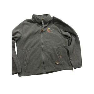 LL Bean Fleece Jacket Full Zip CocoaVia Logo Gray Mens XXL 
(637)
